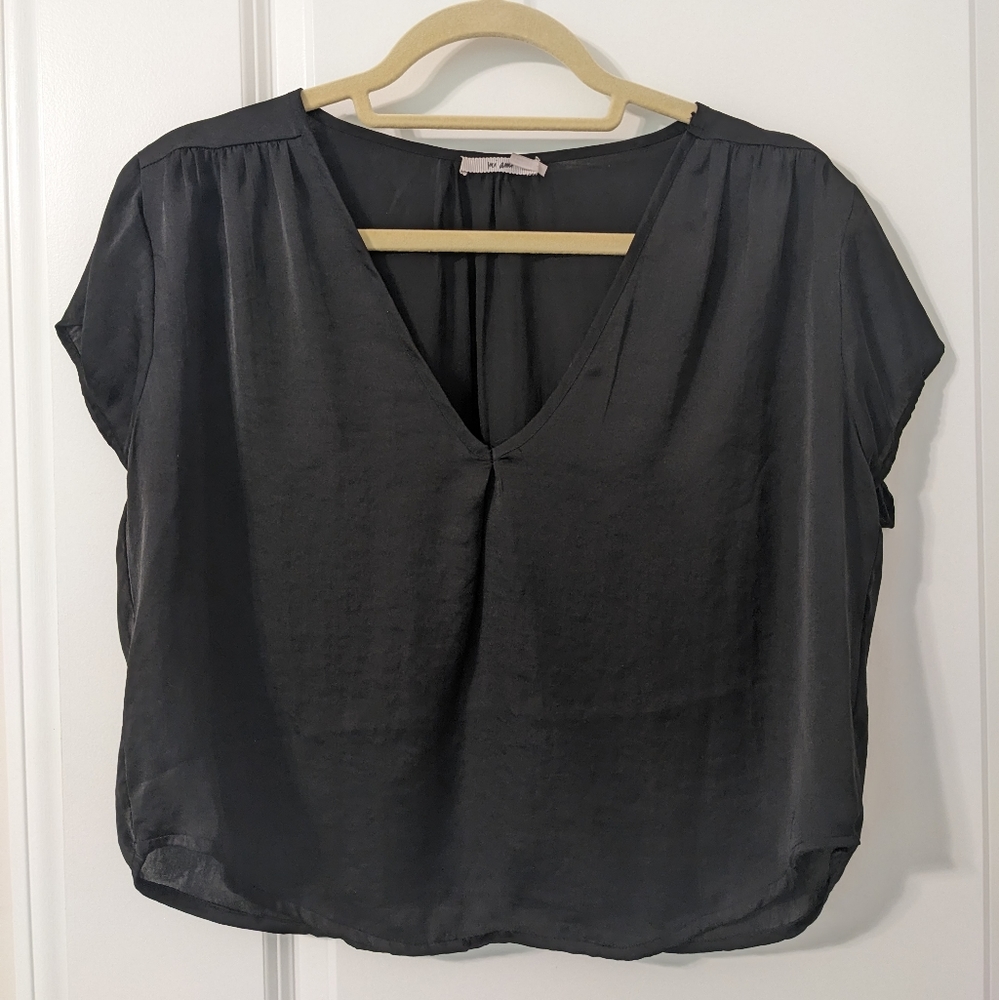 Satin V Neck Blouse Medium